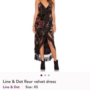 Line & Dot Black Floral High-Low Dress
